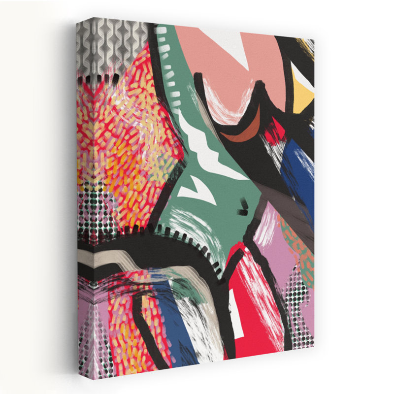 Art contemporain, art abstrait abstrait et coloré, H 24 po x l 16 po