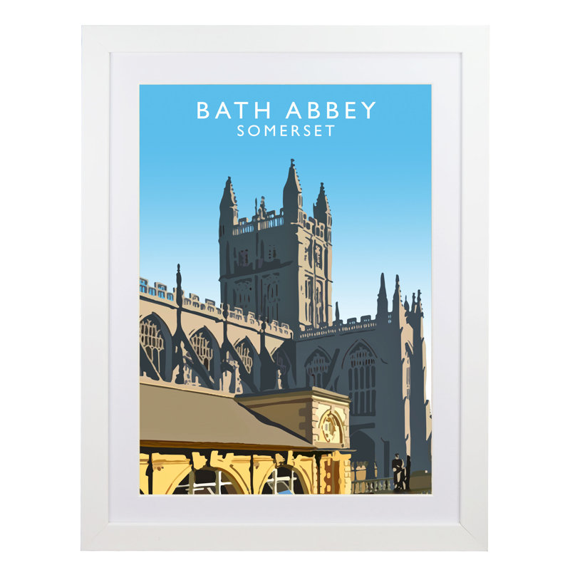 Bath Abbey by Richard O'Neil - Print, White Wood Frame, 54 cm H x 44 cm W x 2.2 cm D