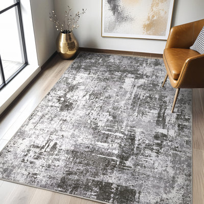 Tapis lavable à la machine à tapis antidérapant moderne à motif abstrait et antidérapant pour tapis de salon, chambre à coucher