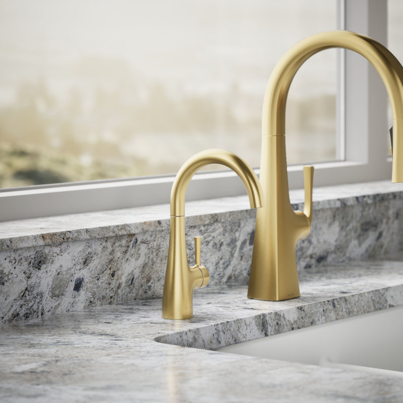 Transitional Beverage Faucet, Vibrant Brushed Moderne Brass