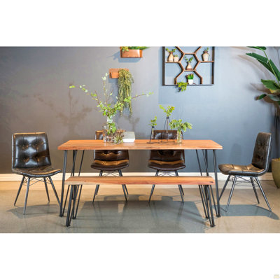 Banc de salle à manger en acacia naturel Zora