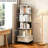5 Tier Rotating Bookshelf, 360° Display Round Spinning Bookshelf With Wheels And Drawer, Space-Saving, Small Space Rotating Bookshelf Tower For Bedroom, Living Room, Home, Office, Warm White-482248806-482248807