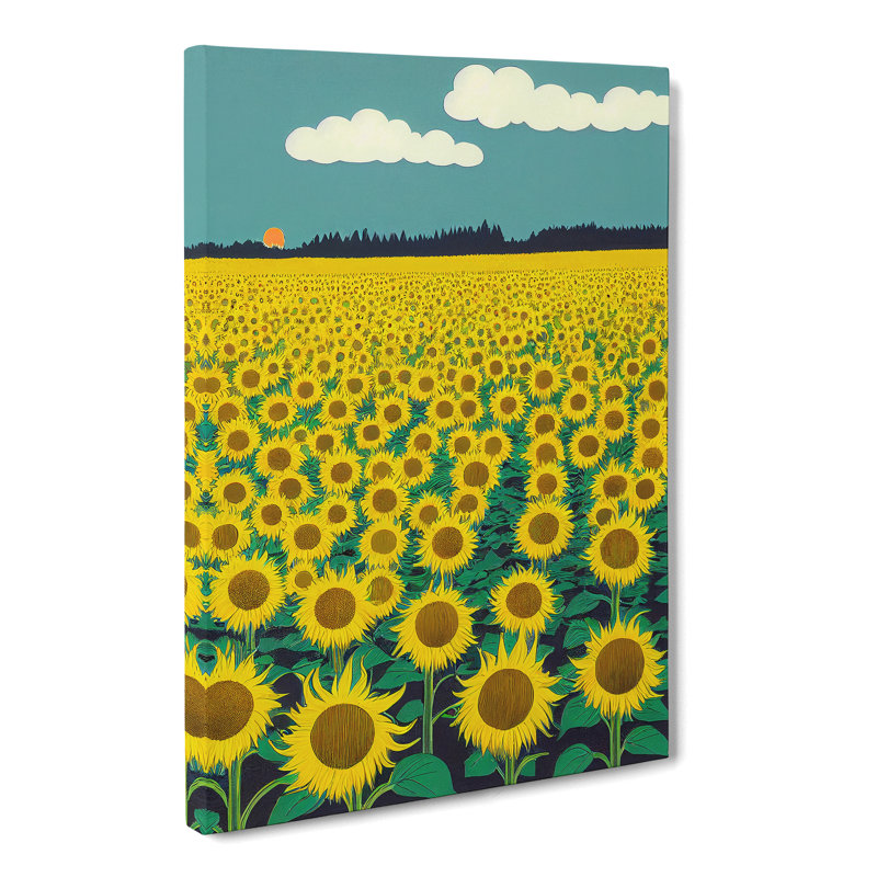 Kalkaska Sunflower Field Vol.5 - Wrapped Canvas, 50cm H x 35cm W x 3cm D