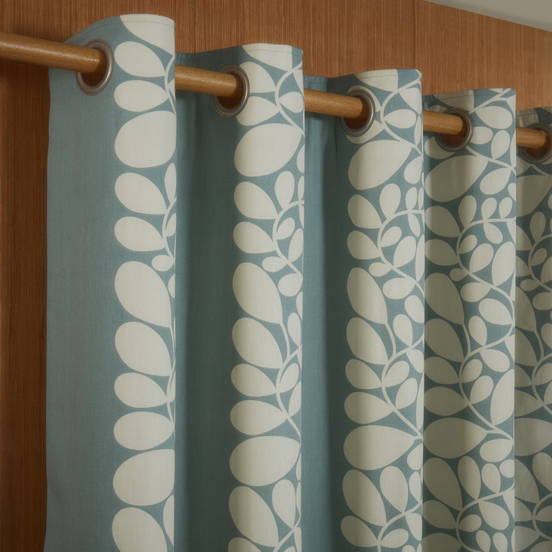 Sycamore Stripe Duckegg Eyelet Curtain, 117cm Width x 137cm Drop