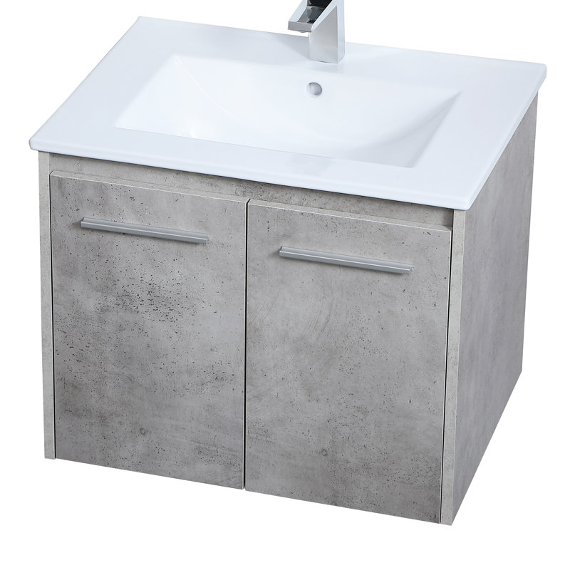 Ensemble de meuble-lavabo simple 24 po Agostini, Gris béton