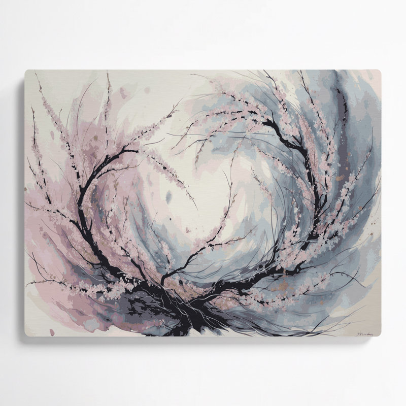 Botanique d'inspiration japonaise, art botanique gris en métal, H 11 po x l 14 po