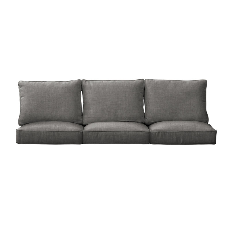 Outdoor Solid Deep Seating Sofa Cushion Set, Richloom - Rave Graphite, 22.5 in W x 22.5 in D x 5 in H
