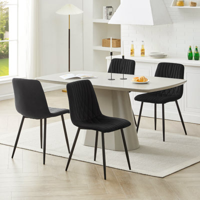50cm H Velvet Upholstered Metal Side Chair