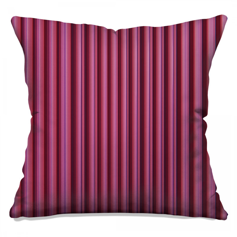 Red Vertical Stripes Double Sided Throw Pillows, 16 x 16 inches