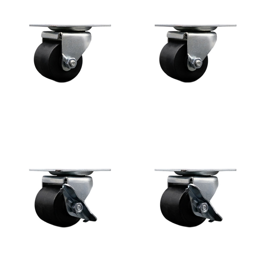Service Caster 4-Piece Low Profile Polyolefin Caster Set | Wayfair
