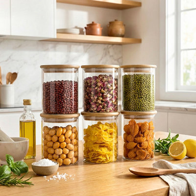 High Borosilicate Glass；Bamboo Chest / Box - Set of 6