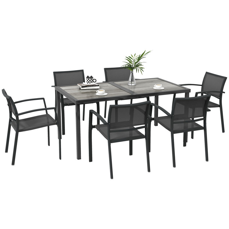 Arcadia 6 - Person Patio Dining Set with Rectangular Table