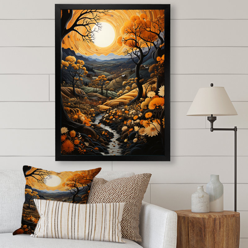 «Countryside Harvest Gold Autumn II», reproduction, H 44 po x l 34 po x P 1,5 po, Cadre photo noir
