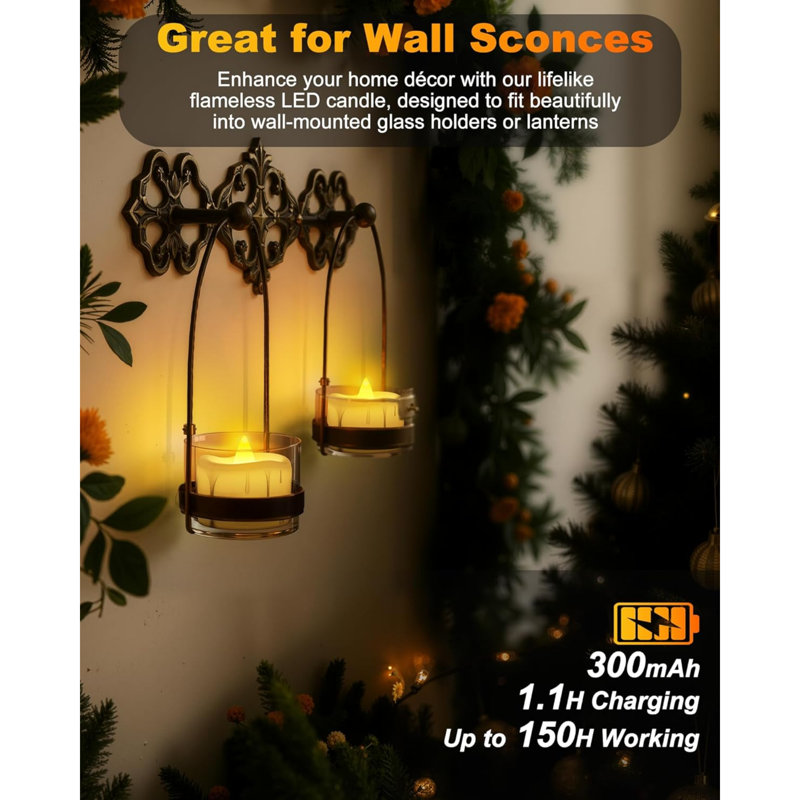 Rechargeable Battery Candles with Timer, 6 Pack Remote Control Dimmable LED Tea Lights Candle with 6-in-1 Charging Cable for Festival, Home, Wedding, Table Decor