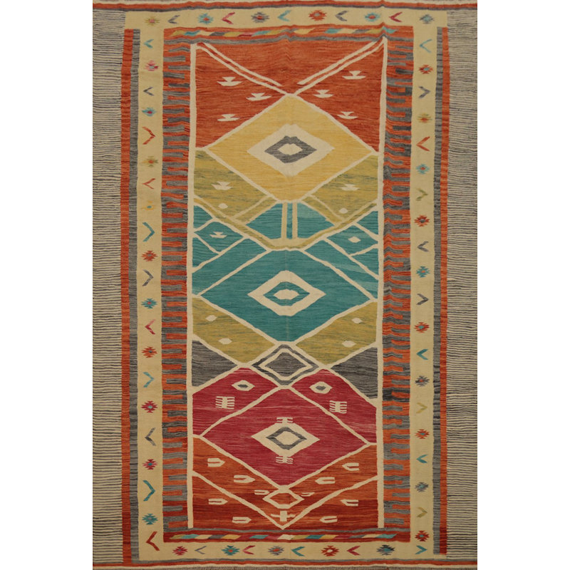 Geometric Kilim Flat Weave Area Rug 8x10