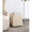Tabouret 14 po x 14 po x 18 po crème avec motifs en forme de losange et base en laiton, utilisation intérieure seulement