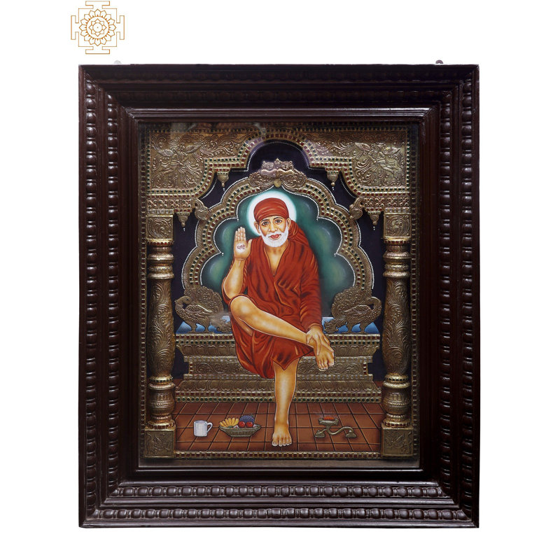 Shirdi Sai Baba | Couleurs traditionnelles avec or 24 carats
