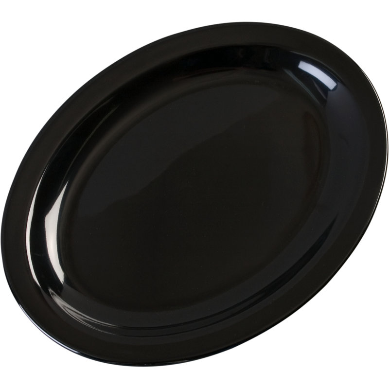 Plateau ovale en mélamine Asso, Noir, H 1,19 po x l 8,97 po x P 12 po
