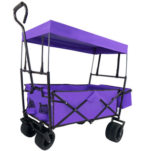 Garden Cart 270Lbs Capacity Heavy-Duty Portable Collapsible Utility Wagon With Removable Canopy