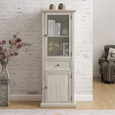 Tall Storage Cabinet, Freestanding Cabinet With Glass Door And Shelves, Sideboard Cabinet, Cabinet With Drawer For Living Room, Kitchen, Dining Room, Office,
