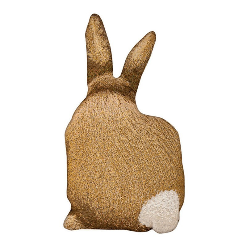 Coussin manuel en polyester imprimé à motif de lapin 11,5 po x 17,5 po