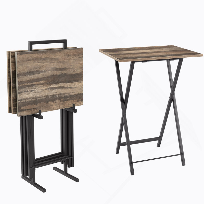 TV Trays for Eating Set of 4 with Stand,Folding TV/Snack Tray Table Set