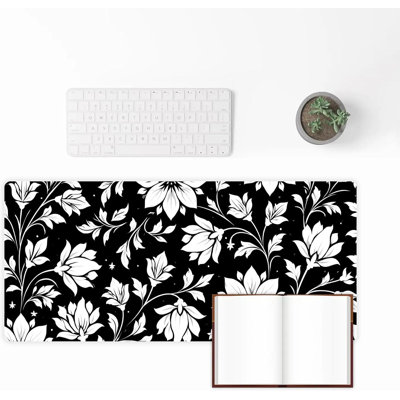 Tapis de souris floral, tapis de bureau étendu, décor de bureau pour les fêtes, 40 x 80 cm