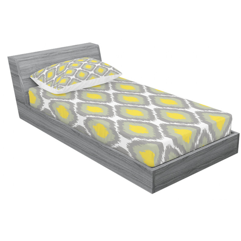 Microfiber Ikat Sheet Set, Twin XL Sheet Set with Fitted Sheet