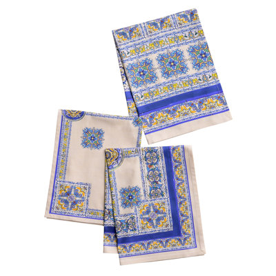 Maison d'Hermine Sciacca Ensemble de 3 torchons de cuisine 100 % coton - 51 x 70 cm