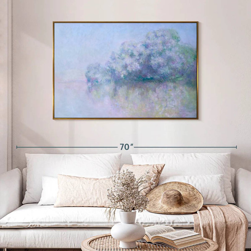 Ile Aux Orties Near Vernon 1897, 46" X 31", Floating Frame Gold