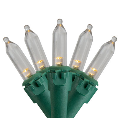 Mini guirlande de 50 lumières DEL de Noël blanc chaud 50 fils vert