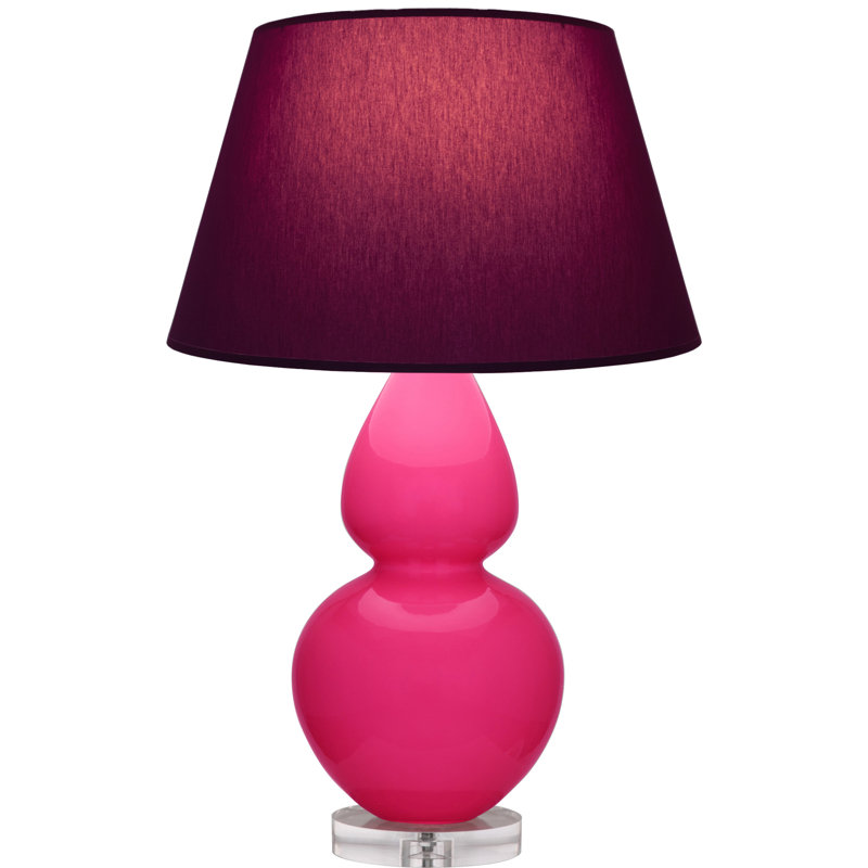 Double Gourd Table Lamp, Daisy Glazed/Silver, Pearl