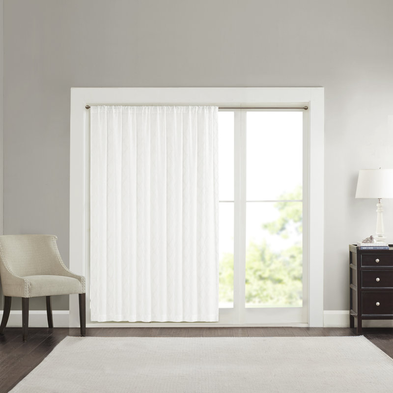 Irina Nirod Diamond Sheer Single Window Curtain Panel, Gray, 50" W x 95" L