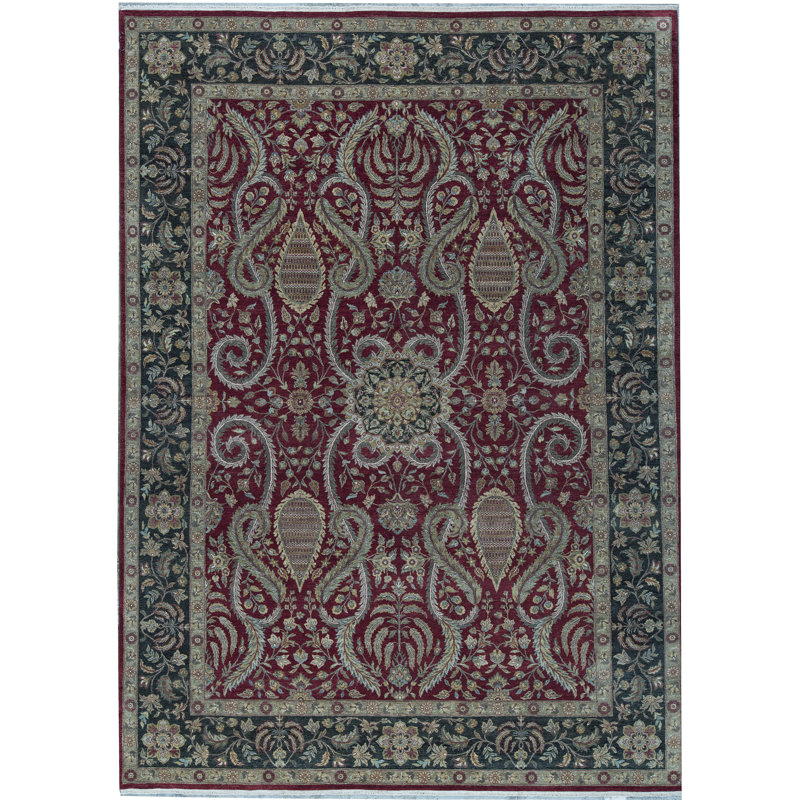 Tapis rouge noué à la main de haute qualité