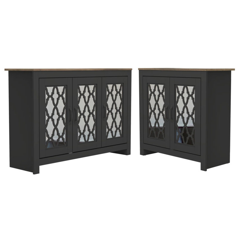 Chessani 2-Door & 3-Door Shoe Storage Cabinet (Holds 28 Pairs), Black