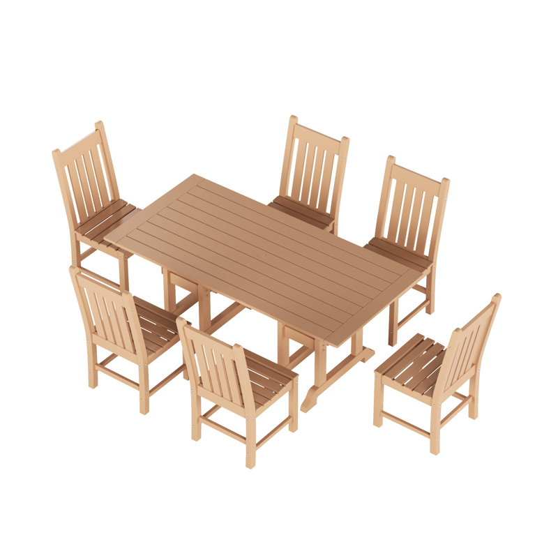 Laguna 6 - Person Patio Dining Set with Rectangular Table, Teak