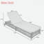 Chaise longue d'extérieur avec dossier à 5 positions, structure en rotin renforcé, repose-pieds réglables et roues mobiles-203937006