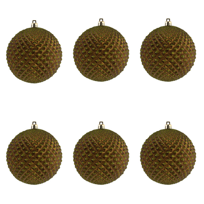 Ornement boule Durian Glitter, Olive