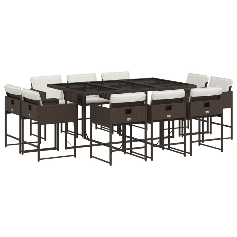  Ensemble de salle à manger de patio pour 10 personnes - brun, Blanc, crème, Brun