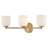 Sophisticated Three-Light Ribbed Glass Bath Vanity Light-122467654