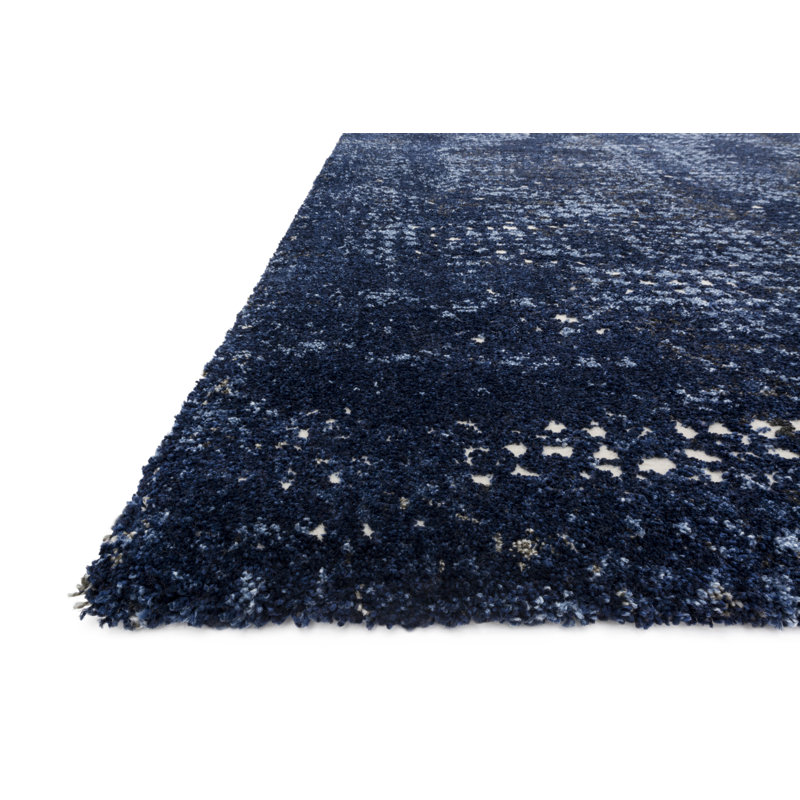 Tapis bleu abstrait Parinaaz, Rectangle 3 pi 10 po x 5 pi 7 po