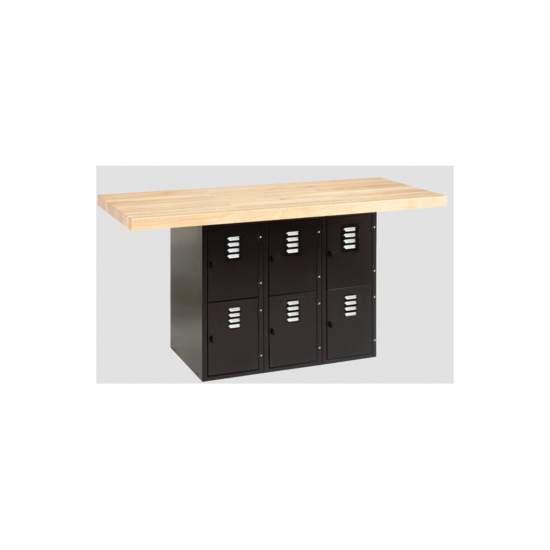 Établi avec plan de travail en bois l 64 po étau