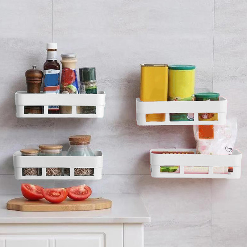 Tablette multifonctionnelle avec rangement pour cuisine, salle de bain et toilette, Blanc
