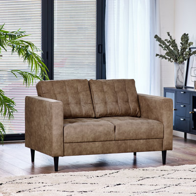 Jodi Faux Leather 3 Seater Sofa - Upholstered Modern Retro Stylish & Contemporary