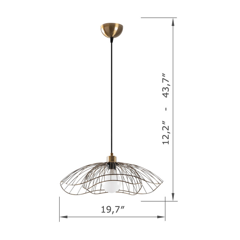 Luminaire suspendu simple à hauteur réglable