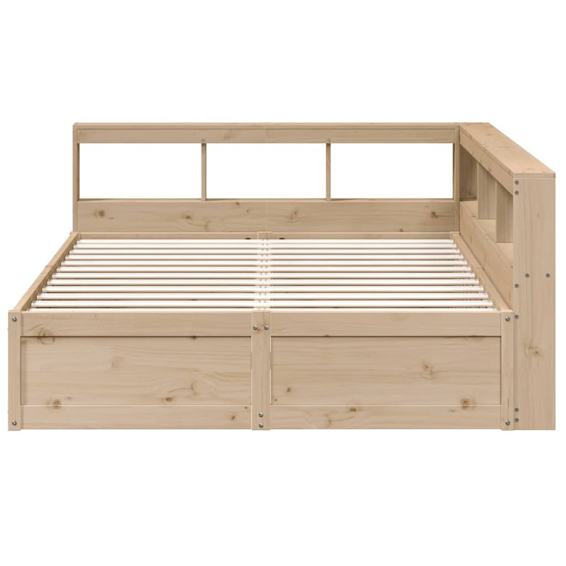 Solid Wood Storage Bed, Brown, Kingsize (5')