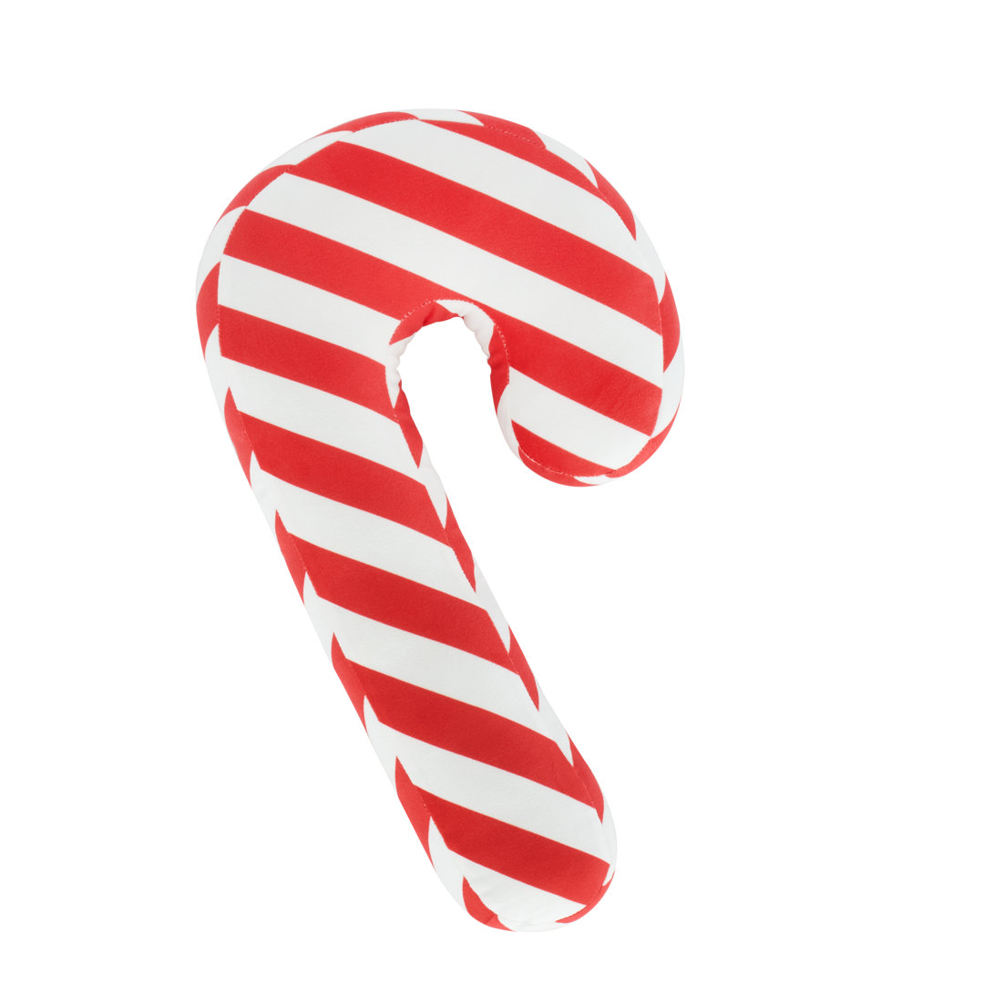 Christmas Candy Cane Fleece Shaped Cushion