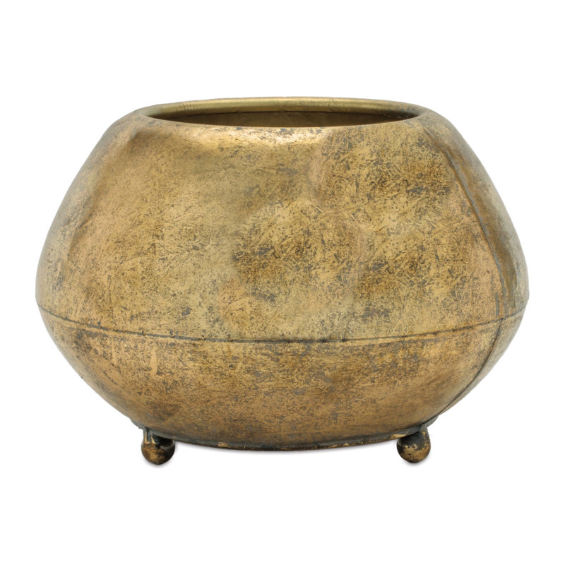 Antique Style Metal Container 10"D
