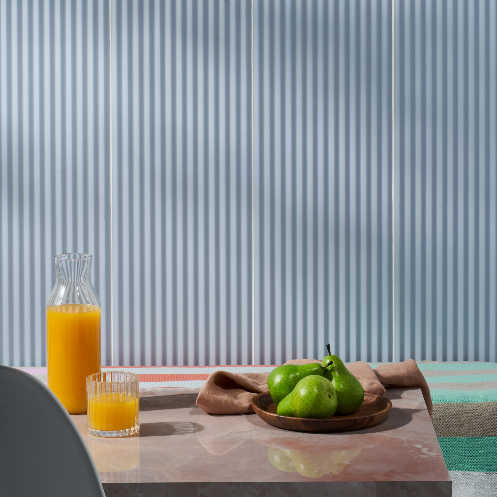 Linear 11.41 in. x 35.37 in. 3D Matte Ceramic Wall Tile (14.42 Sq. Ft. / Case), Denim Blue
