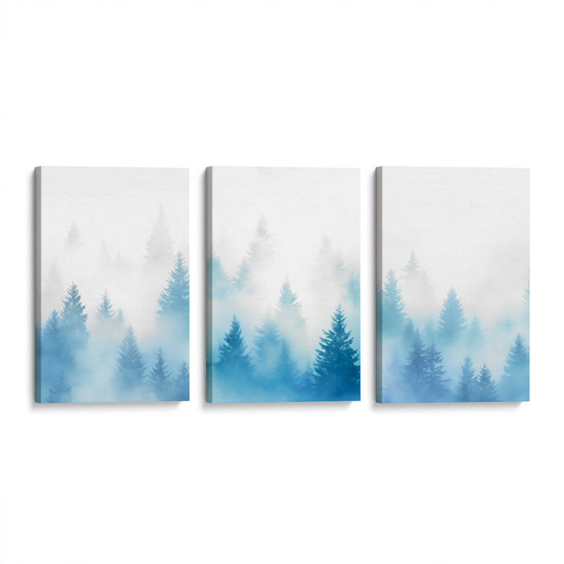 Frozen Echoes, ensemble de 3 toiles tendues, H 36 po x l 72 po x P 1,25 po, Toile tendue